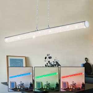 RGB LED Hängeleuchte, Kristalle, L 100 cm