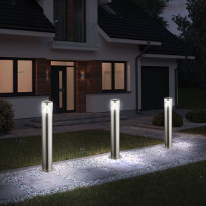 3er Set LED Stehleuchten, Edelstahl,  FOSCA