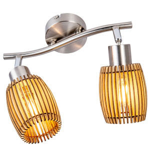 LED Deckenleuchte aus Metall und Holz , Länge 25 cm PARKEY