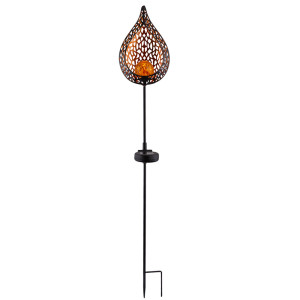 LED Solar-Steckleuchte, Flammen Design, Höhe 90 cm