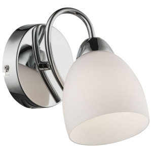 LED Wandleuchte, Chrom, Glas Spot weiß, H 19 cm,  PESSOA III