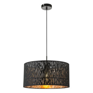RGB LED Hängelampe, Samt, schwarz gold,  Höhe 140 cm, TUXON