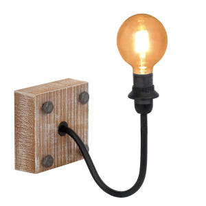 Wandleuchte, Holz, braun-schwarz, Höhe 18,5 cm