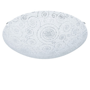 LED Deckenlampe, Glas weiß klar, 39,5 cm