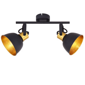 Deckenleuchte, schwarz gold, verstellbar, FILLO