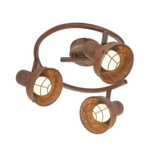 LED Deckenlampe, rost, Spots Rondell, 25 cm, TYCHO