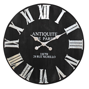 Wanduhr, schwarz, römische Ziffern, Durchmesser 60 cm
