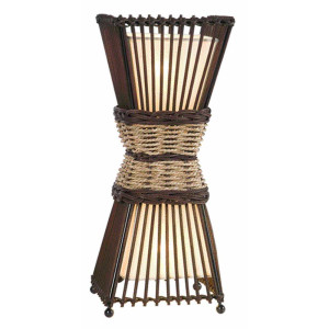 Tischleuchte 2-flg. Bamboo Bambus/Korbgeflecht
