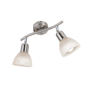 LED Spot 2-flg. Daytona Nickel,Glas alab.weiss