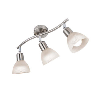LED Spot 3-flg. Daytona Nickel,Glas alab.weiss