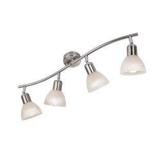 LED Spot 4-flg. Daytona Nickel,Glas alab.weiss