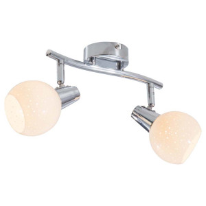 LED Spot 2flg DOXY chromfarbig,Diamond-Glas weiss