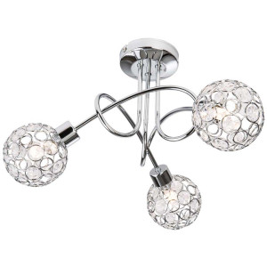 LED Deckenleuchte 3flg Largo chrom,Metallkopf m.Acryl-Deko