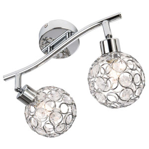 LED Spot 2flg Largo chrom,Metallkopf m.Acryl-Deko