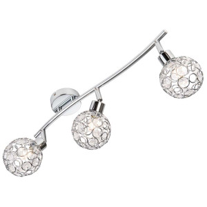 LED Spot 3flg Largo chrom,Metallkopf m.Acryl-Deko