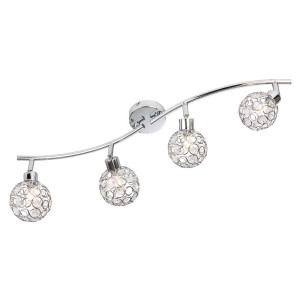 LED Spot 4flg Largo chrom,Metallkopf m.Acryl-Deko