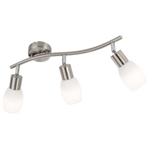 LED Balken 3-flg. Lolly Nickel,Glas opal matt weiss