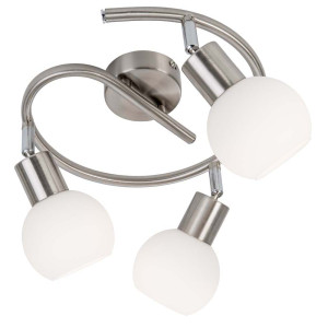 LED Spirale 3-flg. Loxy Nickel,Glas opal matt weiss