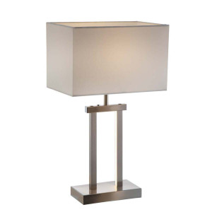 LED Tischleucht SYDNEY Nickel matt,Schirm cremef