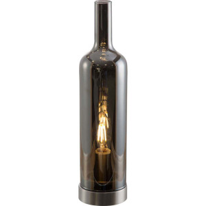 Tischleuchte BOTTLE Nickel matt,Glas smokey fuer 1xE14,40W