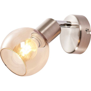 Spot 1flg CASTELLO Nickel,Glas amber für 1xE14,max.40W,