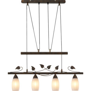 Jojo-Pendel 4flg VENEZIA rostfarbig,Glas alabasterfarb