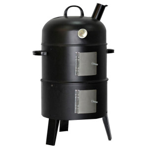 Holzkohle Räucherofen mit Kohlewanne, Schwarz, Smoker