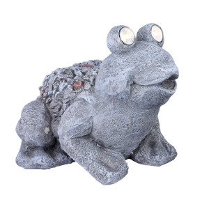 LED Solarleuchte, Frosch, grau, Höhe 39,5 cm