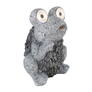 LED Solarleuchte, Frosch, grau, Höhe 21 cm