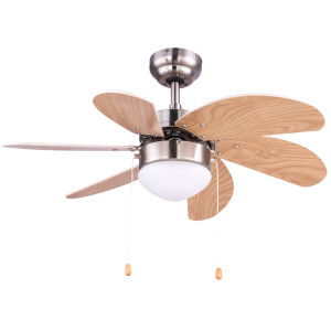 Deckenventilator, Zugschalter, MDF, Glas, 78 cm, RIVALDO