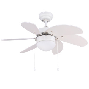 Deckenventilator, Zugschalter, MDF, Glas, 78 cm, RIVALDO