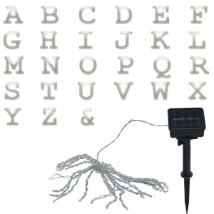 LED Solar-Lichterkette mit Buchstaben, 2 Leuchtmodi