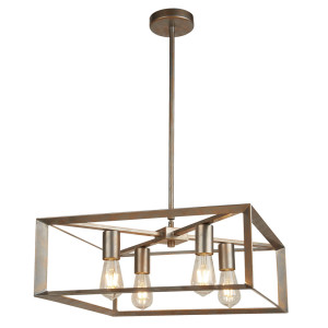 Hängeleuchte, Gestell Design, silber-gold, H 75 cm, HEATON