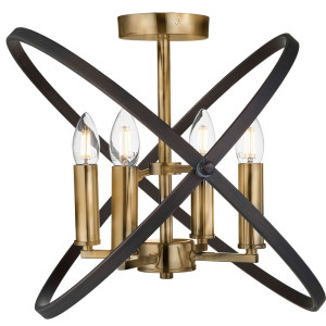Kronleuchter bronze, braun, Stahlringe verstellbar, HOOPLA