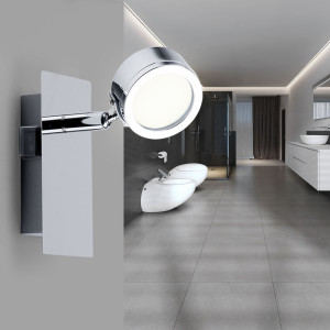 LED Wandlampe, Metall, silber, 4,5 Watt, H 13 cm