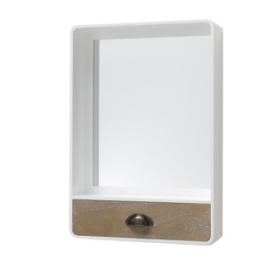 Wand-Spiegel-Kommode, Schubladen, MDF weiss, H60cm, ANDERSON