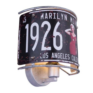LED Wandleuchte, Nummernschild Design 1x Monroe, USA