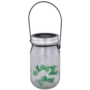 LED Glas Solarlampe, klar, Kakteen-Lichterkette