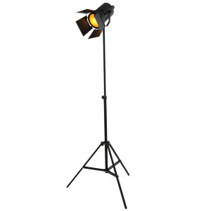 Stehleuchte, Spot Studio Stativstrahler, schwarz-gold