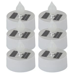 6er Set LED Solar-Teelichter, Feuer-Effekt, 5,5 cm
