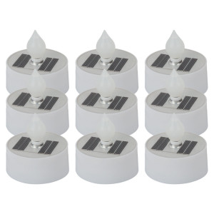 9er Set LED Solar-Teelichter, Feuer-Effekt, 5,5 cm