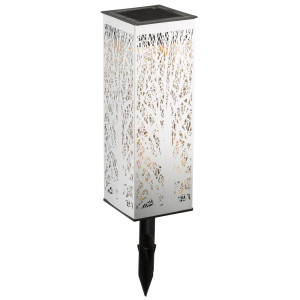 LED Solarleuchte, Dekorstanzungen, Edelstahl, H 31 cm