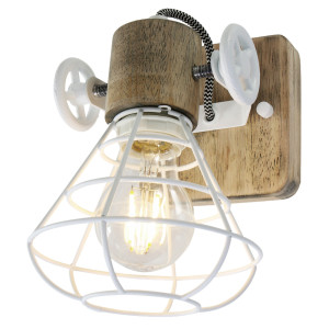 Wandlampe, Metall Holz, Spots beweglich, GUERNSEY