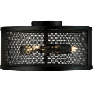 LED Deckenleuchte, Käfig Optik, schwarz, Höhe 21 cm
