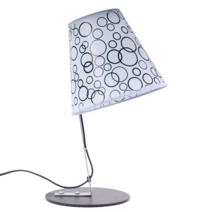 LED Tischlampe, Ring Design, schwarz, weiß, H 36 cm, QUEENIE