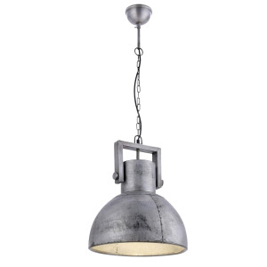 LED Pendelleuchte, Eisen, silber-grau, 40 cm