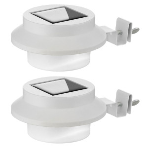 2er Set LED Solarleuchten, Dachrinnenlampen, weiß