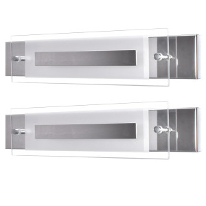 2er Set LED Wandlampen aus Glas und Chrom SPLASH