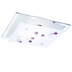 LED Deckenleuchte mit bunten Dekorsteinen, Glas, BALLERINA