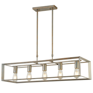 LED Hängelampe, Gestell Design, silber-gold, H 75 cm, HEATON